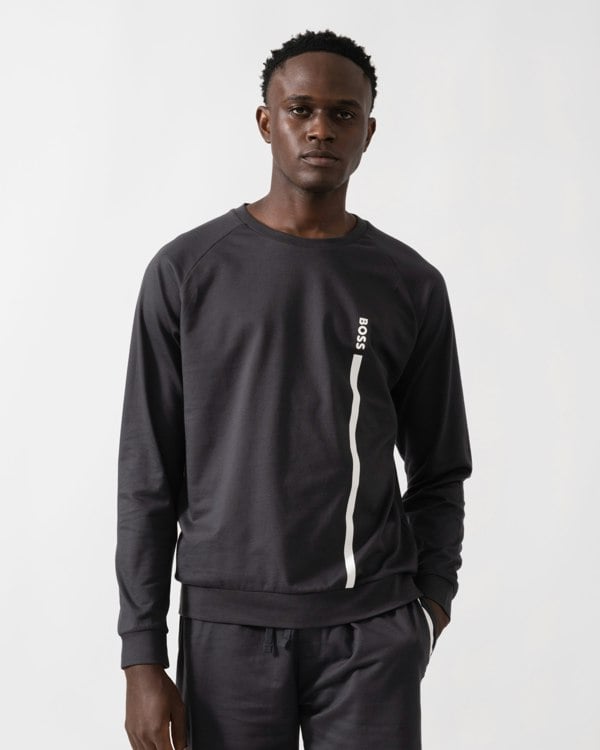 BOSS Orange Authentic Mens Loungewear Sweatshirt 50545558 - Dark Grey 021 - CHO - Designer Mens Sweatshirts