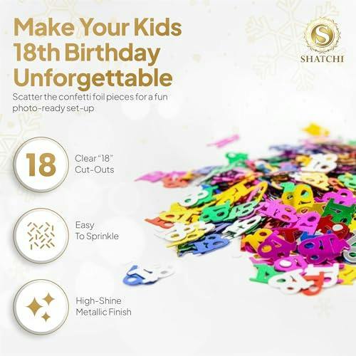 18th Birthday Multicolour Metallic Confetti Decoration Pack for Party Tables and Displays image 4