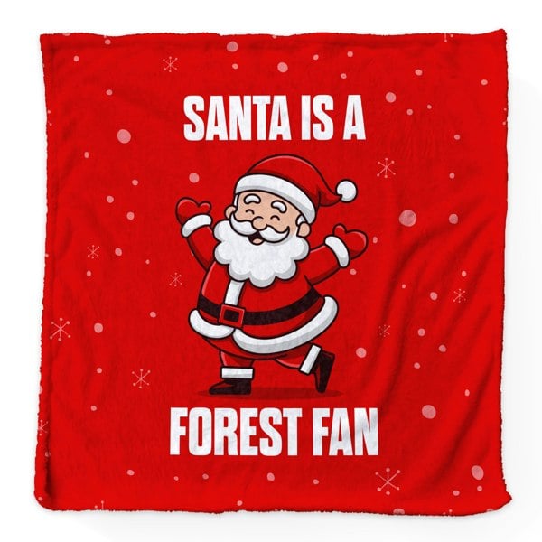 BritishmadeGifts Santa is a Forest Football Fan - Luxury Fleece Blanket 150cm X 150cm