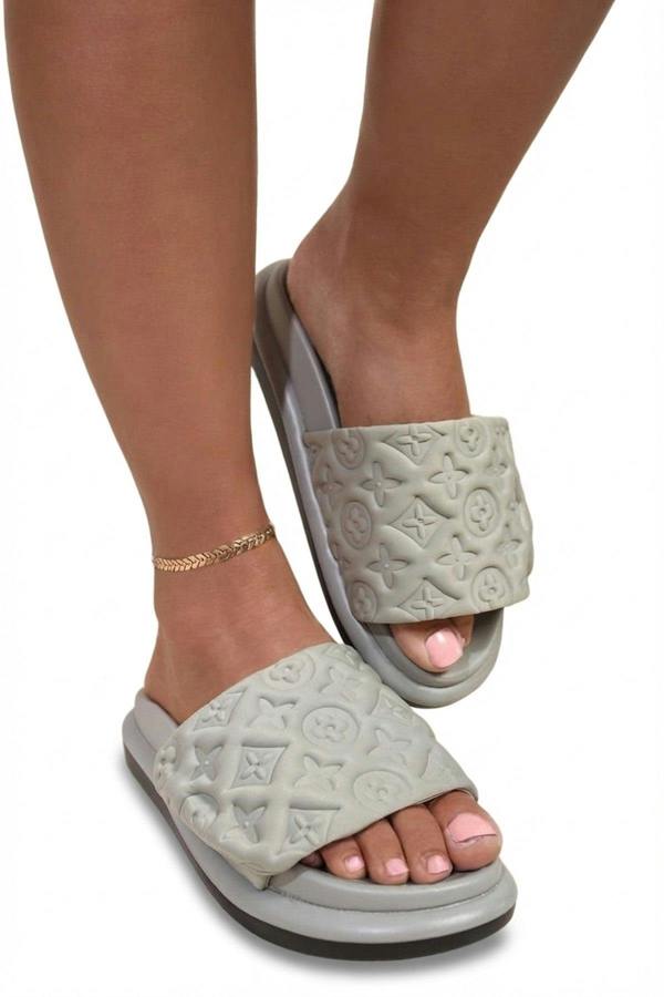Josie Flatform Sandals - Grey_wb