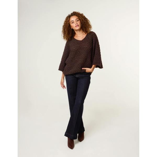 Blue Vanilla Pointelle Knit Batwing Jumper