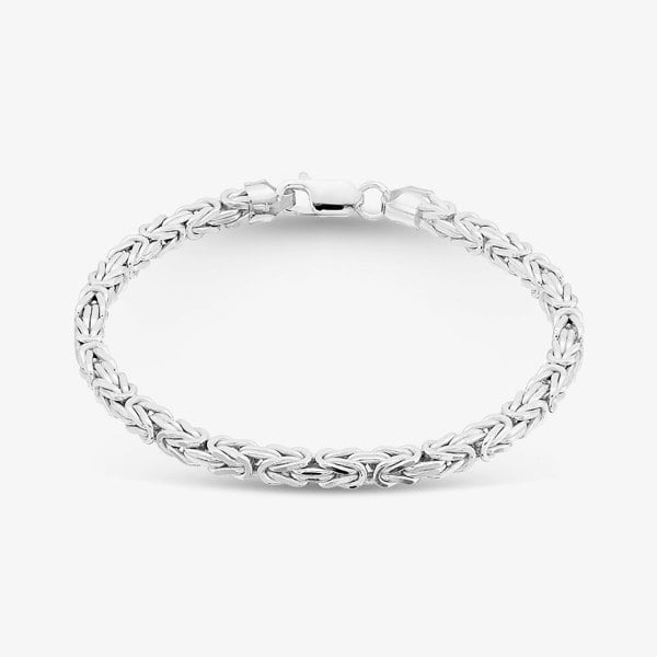 T. H. Baker Sterling Silver 4.2mm Byzantine Chain Bracelet S1061-08