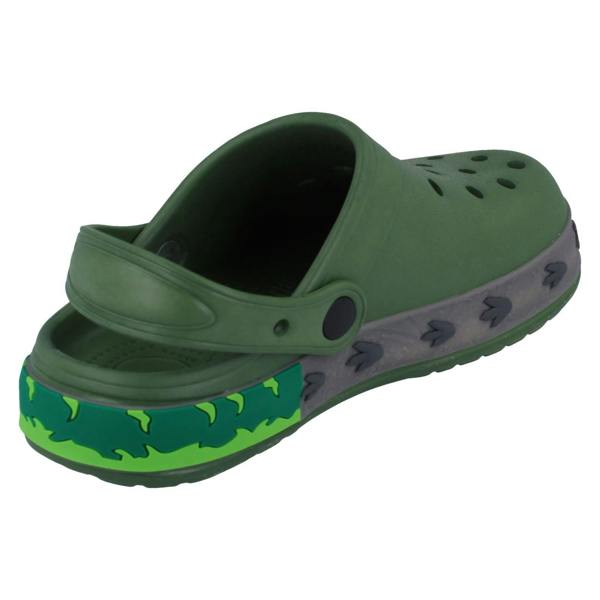 JC Dees Boys JCDees Clogs With Dinosaur Design And Lights N1166