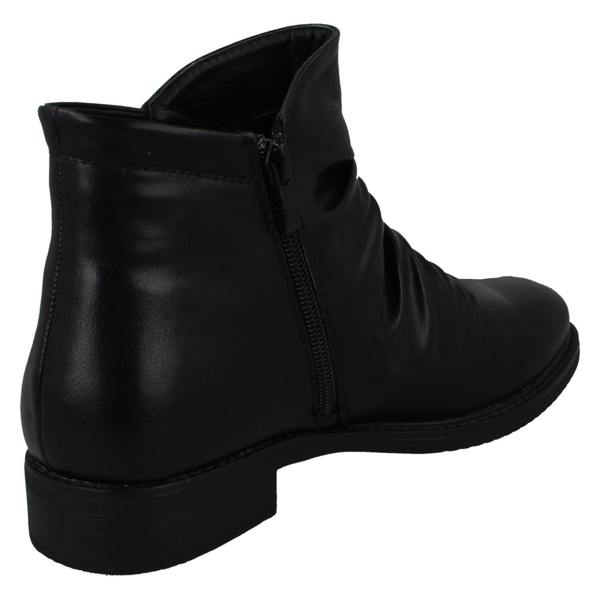 Spot On Ladies Spot On Low Heel Rouched Ankle Boot F51031