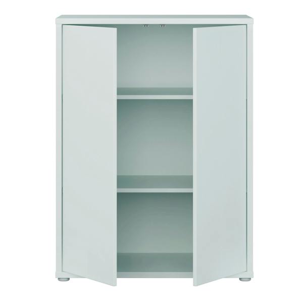 Furniture To Go Alice Springs Tall 2 Door Cupboard with Push-to-Open Doors in Light Grey