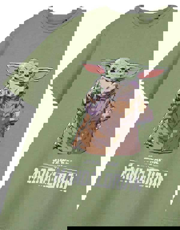 Star Wars The Mandalorian Boys Beige Mandalorian Grogu Short Sleeved T-Shirt