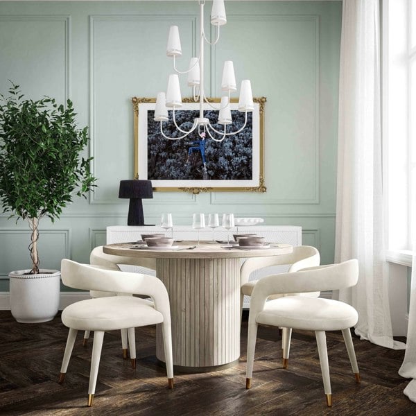 Furniture Edit Lucia Cream Velvet Dining Chair