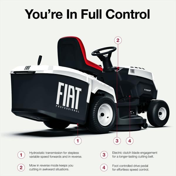 Fiat Veloce FV98HP Ride-on Petrol Garden Tractor Mower