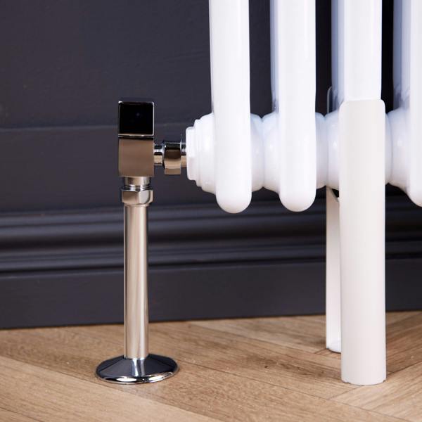 Flode Angled Square Manual Radiator Valve Pack | 15mm x 1/2″ | Chrome