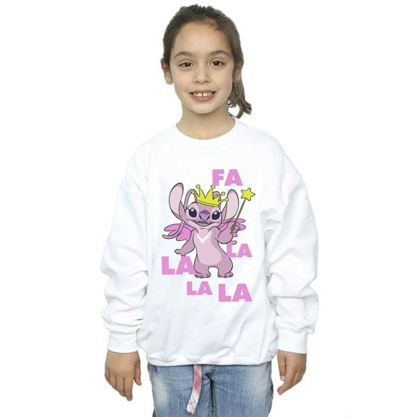 Disney Girls Lilo & Stitch Angel Fa La La Sweatshirt - White