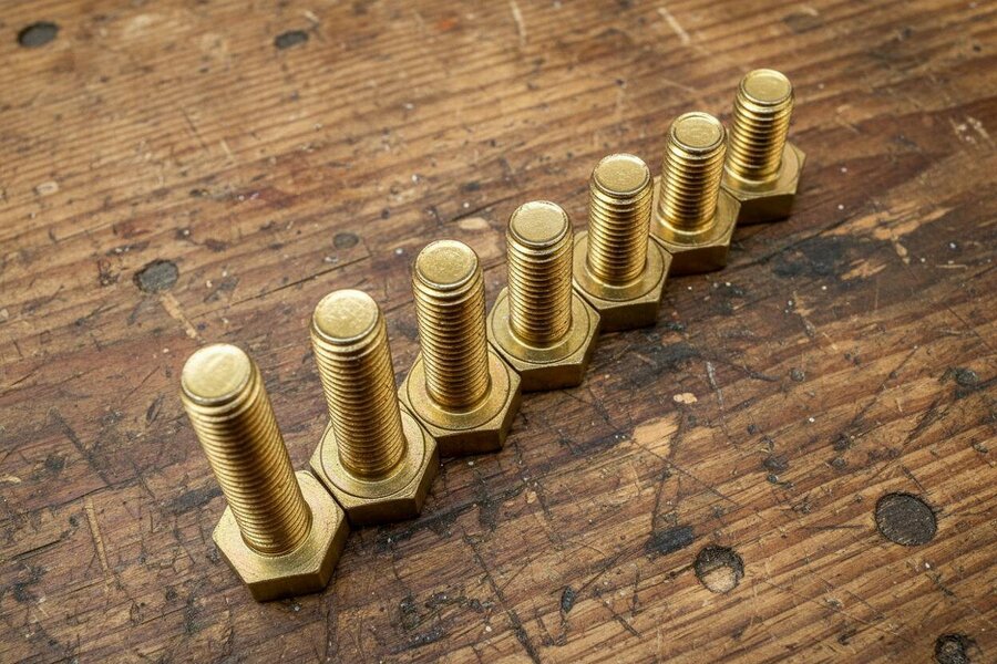 Fixaball M16 Brass Hex Set Screw Fully Threaded Bolt DIN933