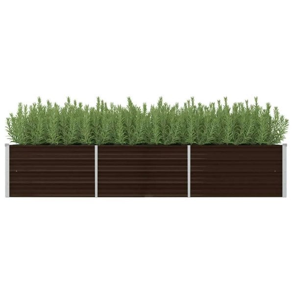 Berkfield Garden Raised Bed Brown 240x80x45 cm Galvanised Steel