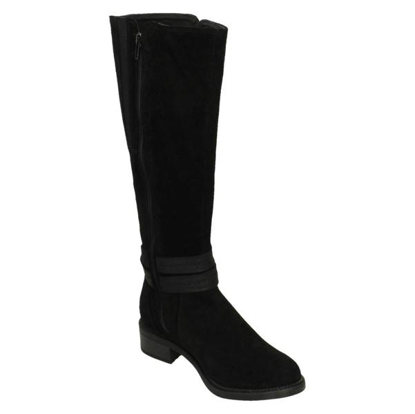 Clarks Ladies Clarks Zip Comfort Knee High Boots Maye Shine