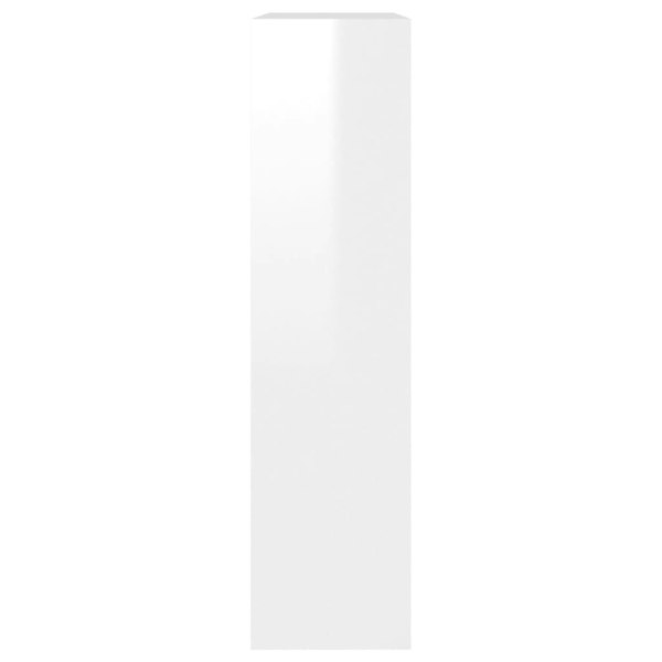 Berkfield Shoe Cabinet with Mirror 2-Layer High Gloss White 63x17x67 cm