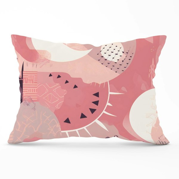 Warren Reed Abstract Pink White Cushions