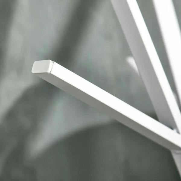 White metal coat rack hook arm with rounded end for hanging coats or bags