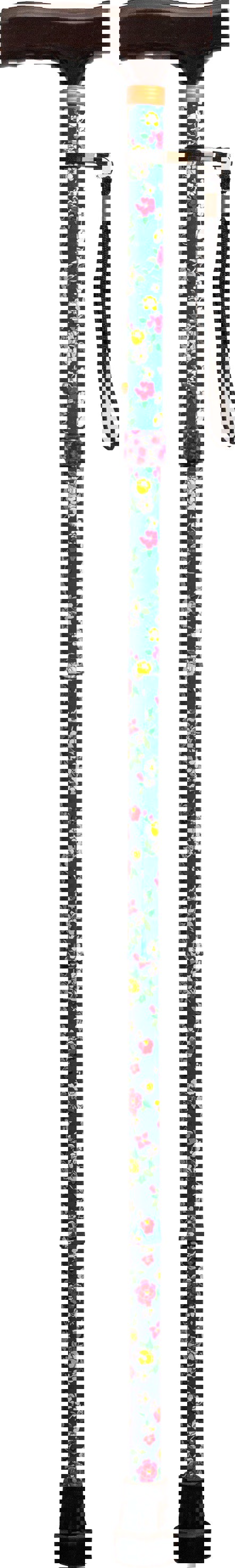 Aidapt Folding Walking Stick With Strap Blue Floral