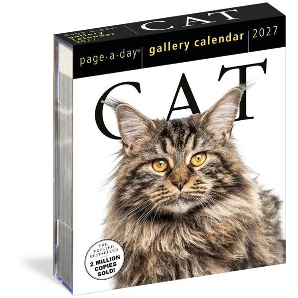 Cat Gallery Desk Calendar 2027, Desk Calendars, Day To View, Cats, Gift