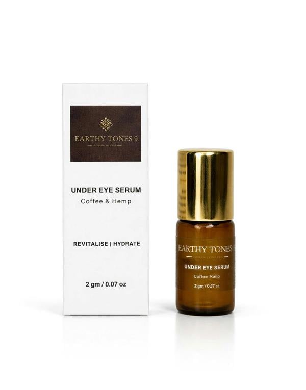 Earthy Tones 9 under eye serum 2 ml with packaging on a white background