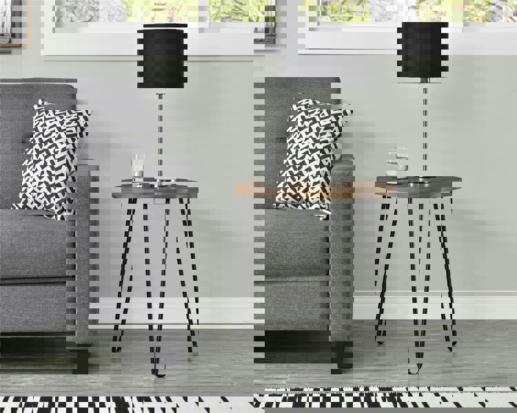 Dorel Home Owen Retro Round End Table Walnut