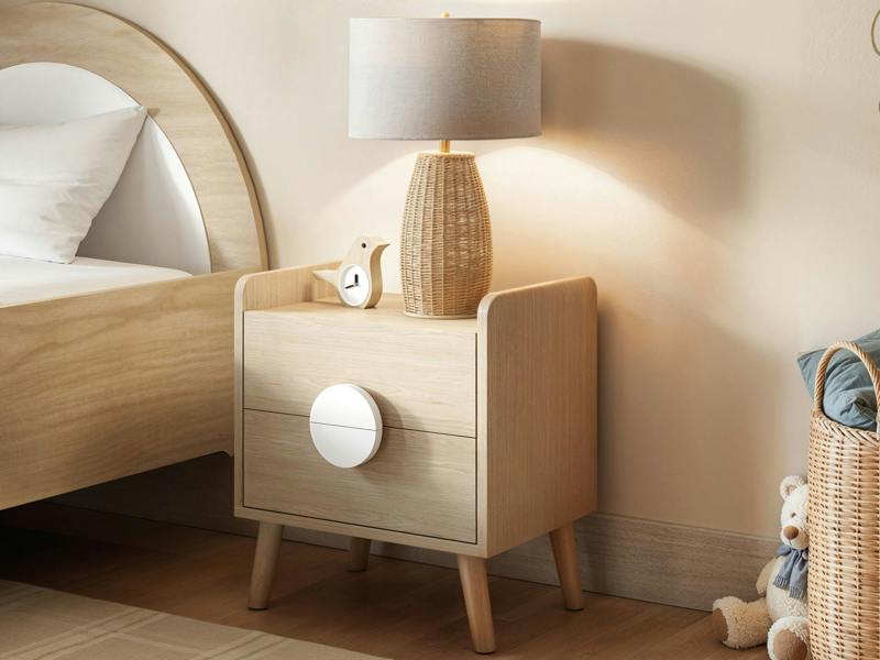 Noah 2 Drawer Bedside Table Oak & White