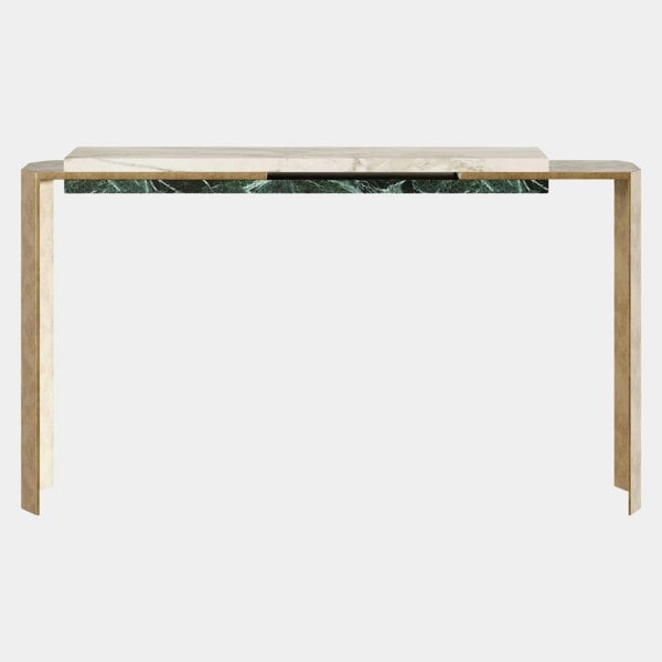The Private Label Mirus Console Table: Show Stopper in Brass and Marble