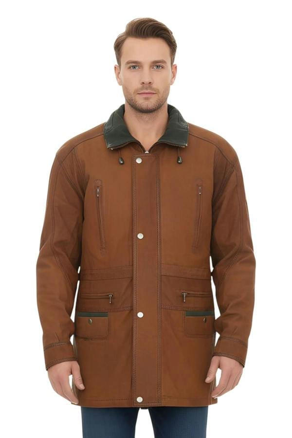 Infinity Leather Mens Nubuck Leather Parka Coat-Winnipeg