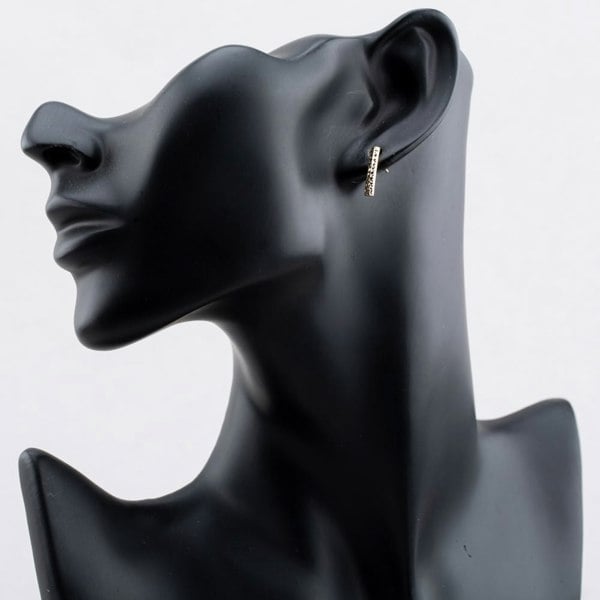 T. H. Baker 9ct Yellow Gold Diamond Cut Bar Drop Earrings 1.50.0315