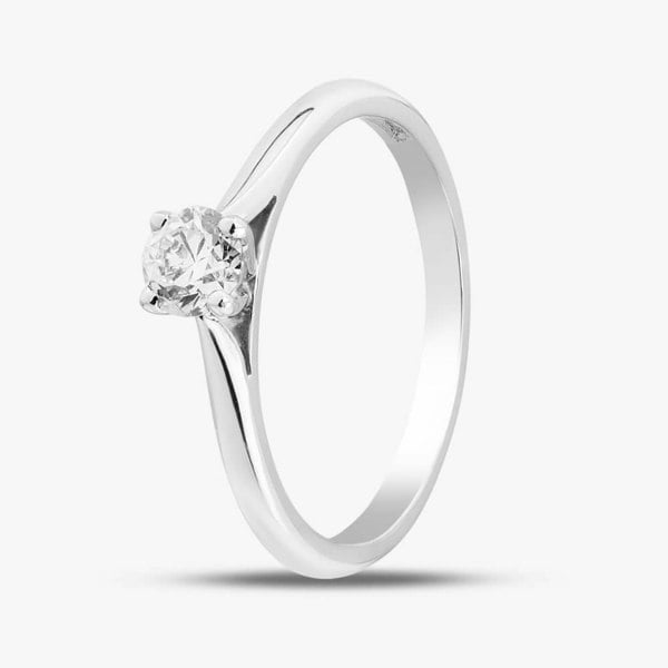 T. H. Baker 9ct White Gold 0.30ct Brilliant Cut Diamond Solitaire Ring 10-80-615/24-01-919 N