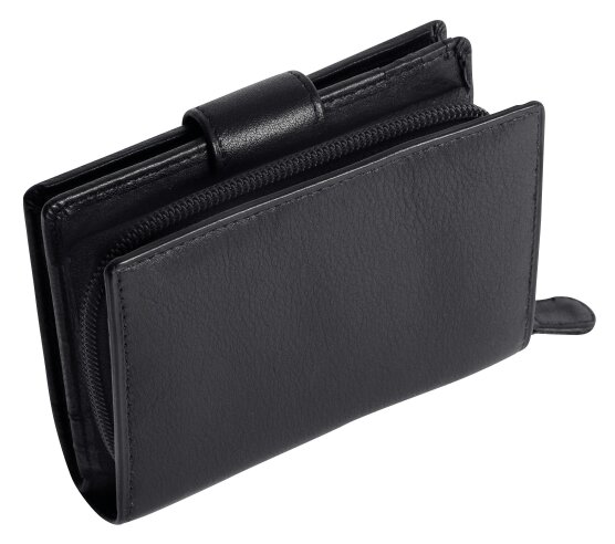 SADDLER EMILY Handmade Leather Mid-Size Wallet – RFID Protected | 10 Card Slots, Secure Tab Closure & Zipped Coin Pocket | Gift Boxed