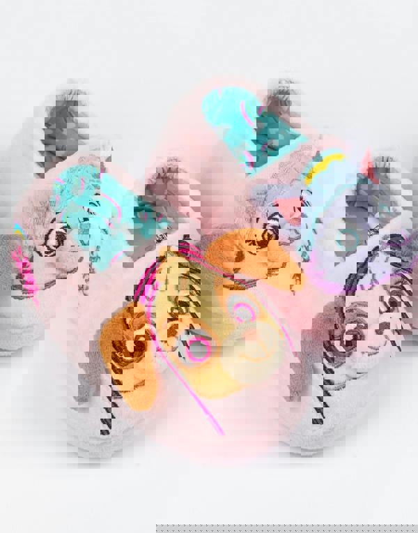 Paw Patrol Girls Multicoloured 3D Novelty Everest & Skye Applique Slip On Loafer Slippers