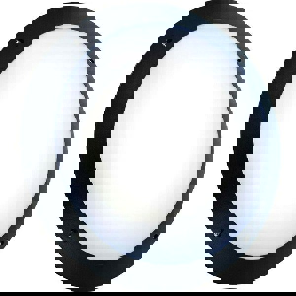 IP65 Outdoor Bulkhead Lamp & Microwave Sensor Matt Black Plain 12W Daylight LED Loops
