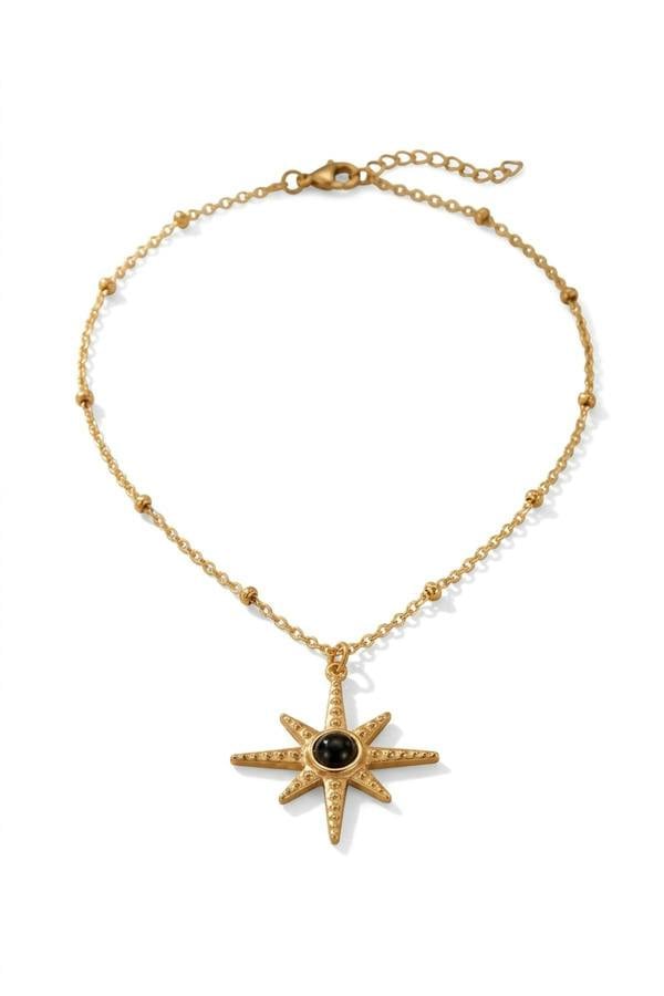 ARIIRA Gaia Gold Tone Starburst Pendant Necklace