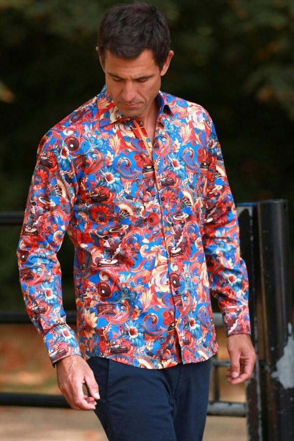 PSYCHEDELIC SYMPHONY PRINT SHIRT – Premium Men's Patterned Shirt by Claudio Lugli | Bold Design, Tailored Fit, Best Printed Shirts