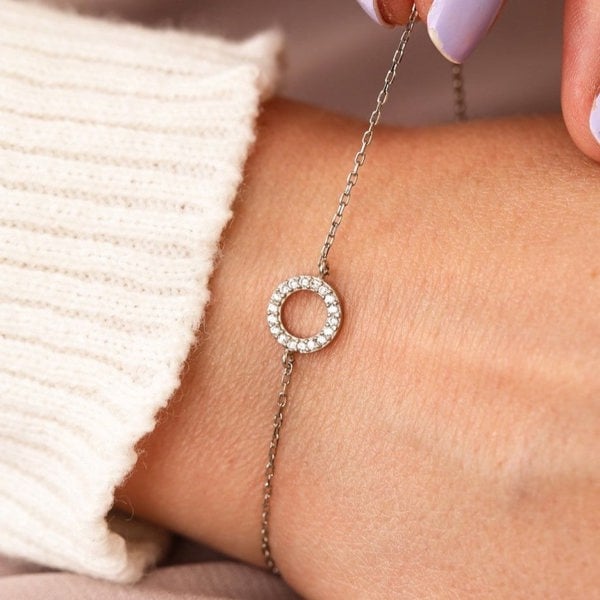 Spero London Circle Bracelet and Stud Set in Sterling Silver