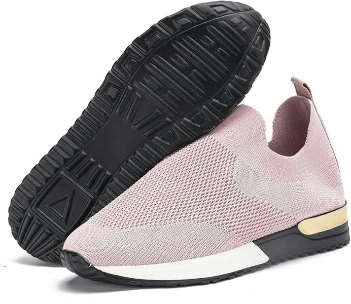 ATEK Ladies Slip On Wedge Trainers Pink UK 6 EU 39