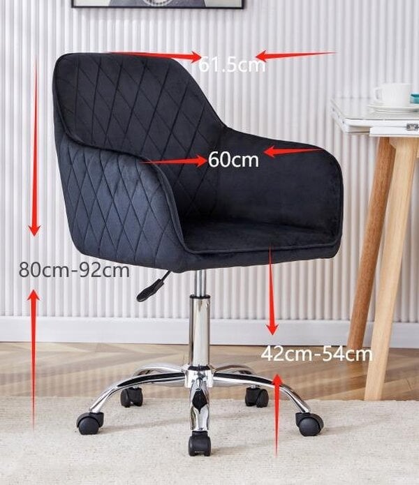 Kosy Koala Office Chair black velvet swivel with arms and wheels leisure home desk computer
