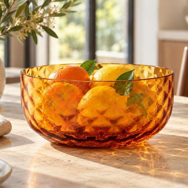 LSA Dapple Bowl Diameter 12cm Sun Amber