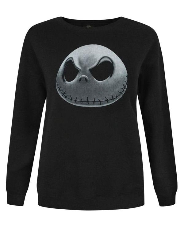 Disney The Nightmare Before Christmas Womens Black Jack Skellington Christmas Jumper