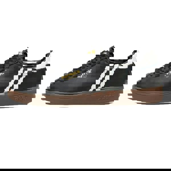 Patrick Mens Monaco Suede Cupsole Trainers - Black/White/Dark Gum - 