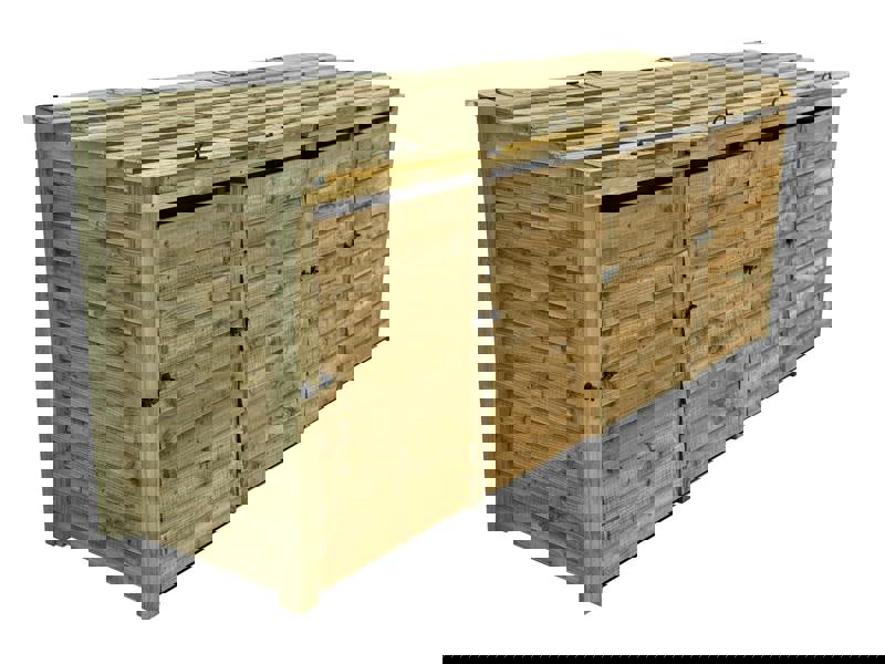 Arbor Garden Solutions Wooden Wheelie Bin Store, Natural Finish