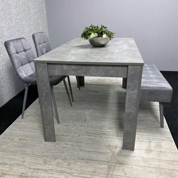 Kosy Koala Grey Wooden Dining Table Set with 2 Grey Chairs and Benches - Dining Kitchen Room Furniture