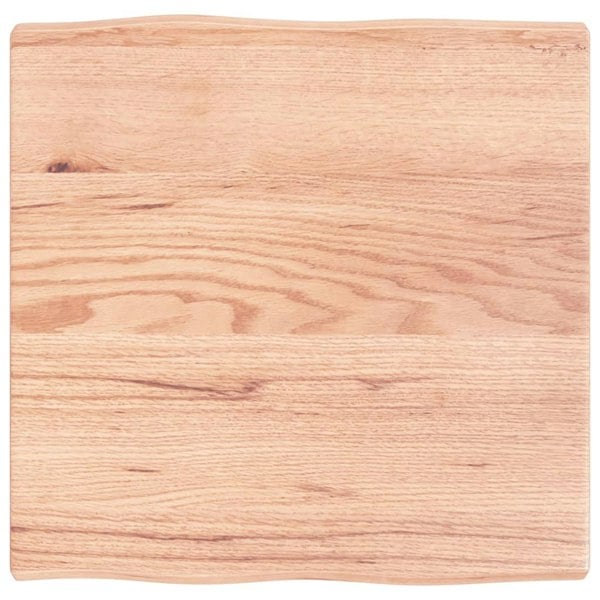 Berkfield Table Top Light Brown 60x60x4 cm Treated Solid Wood Oak Live Edge