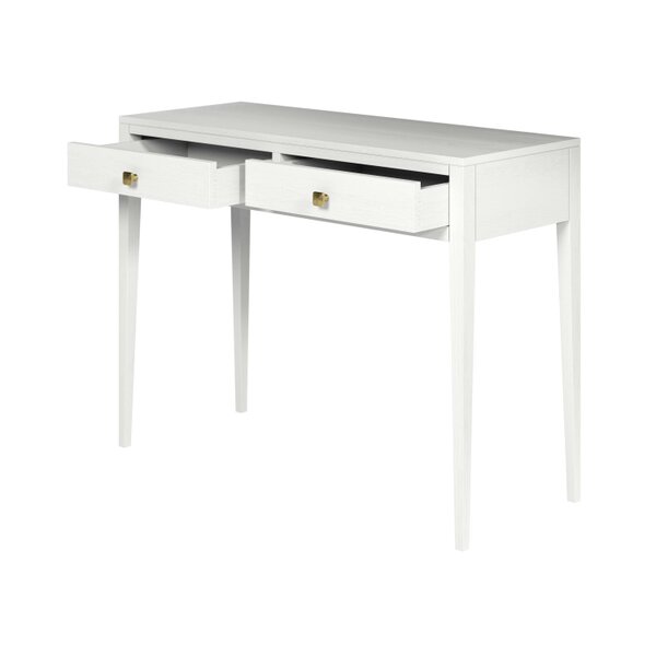 Wyld Haus De Gaulle White Wood Grain Two Drawer Desk