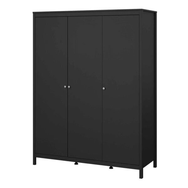 Wyld Haus Gossmere Matt Black Wardrobe 3 Doors