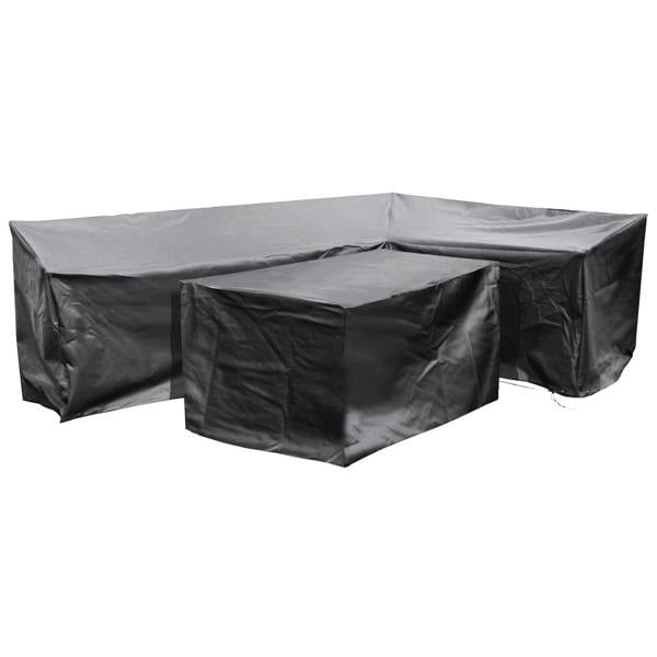 fiji ezbreathe right l shape patio set cover in black