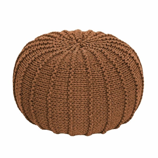 Zuri House Knitted pouffe, Small | CINNAMON