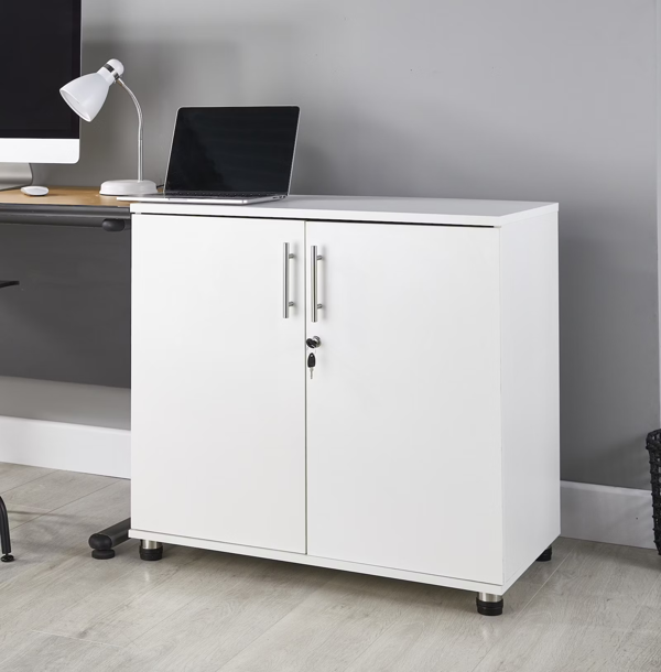 MMT Furniture Designs Storage Cabinet Beech Wooden Cupboard Filing cabinet with 1 shelf - 2 Door Lockable Unit