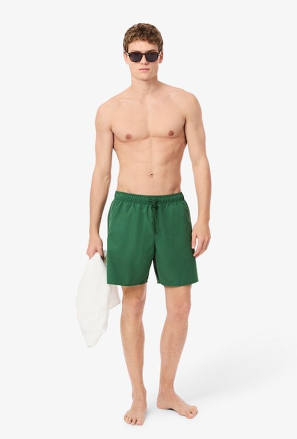 Lacoste Mid Length Monochrome Swim Trunks