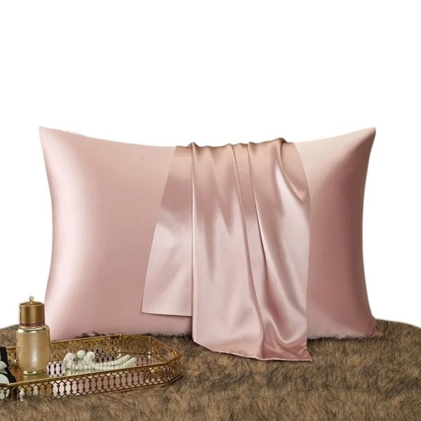 Anyhouz Pillowcase 50x75cm Pink Natural Mulberry Silk For Comfortable And Relaxing Home Bed